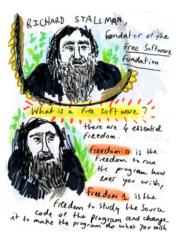 RICHARD STALLMAN, fundador de la Fundación por el Software Libre (FSF) ¿Qué es un software libre? Hay 4 libertades esenciales. Libertad 0 es la libertad de usar el programa como quieras, Libertad 1 es la libertad de estudiar el código fuente del programa y cambiarlo para que haga lo que quieras.